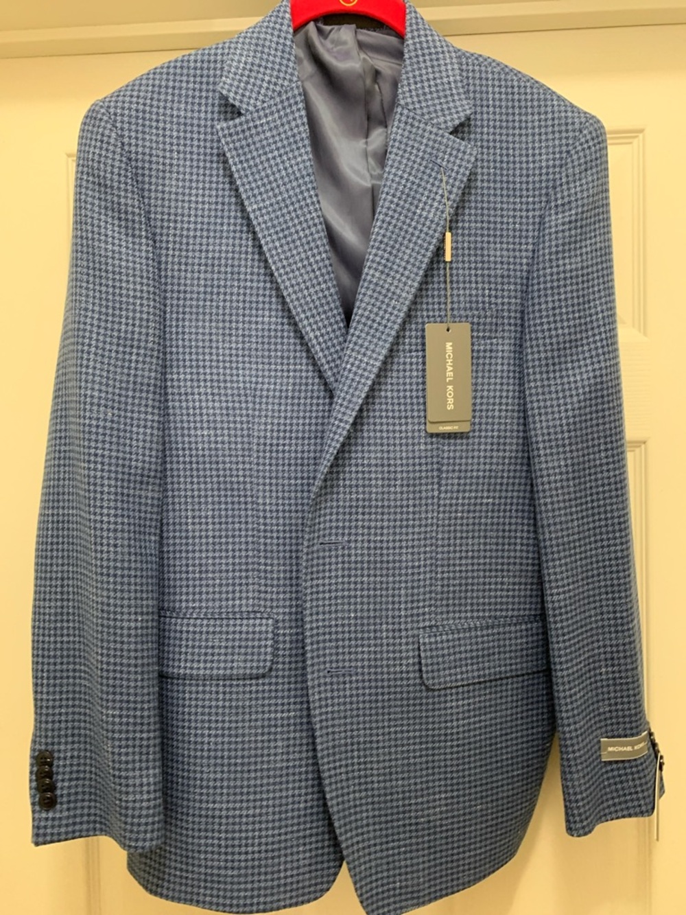 Michael Kors Blue Houndstooth Sport Coat